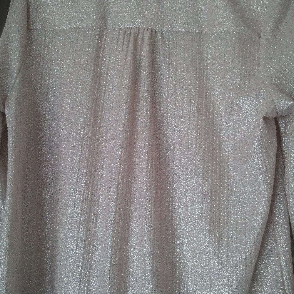 H&M Glittery Sparkly Hi Low Blouse NWT Sz 4 - Picture 5 of 8